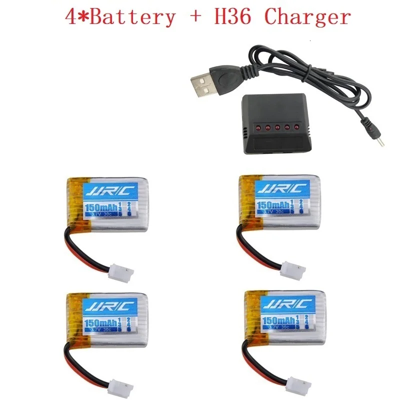 Красный Комплекты зарядного устройства JJRC H36 3,7 V 150mAh 30c для E010 E011 E012 E013 Furibee F36 части квадрокоптера RC 3,7 v Lipo батарея - Цвет: Красный