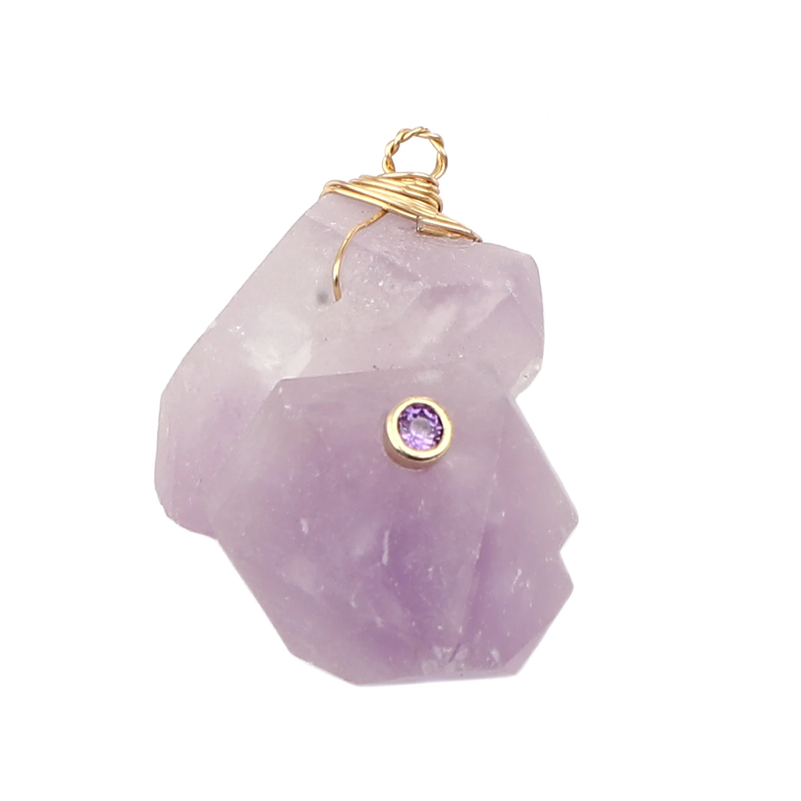 (Класс A) Подвески из меди и аметиста (натуральные) Позолоченные нестандартные