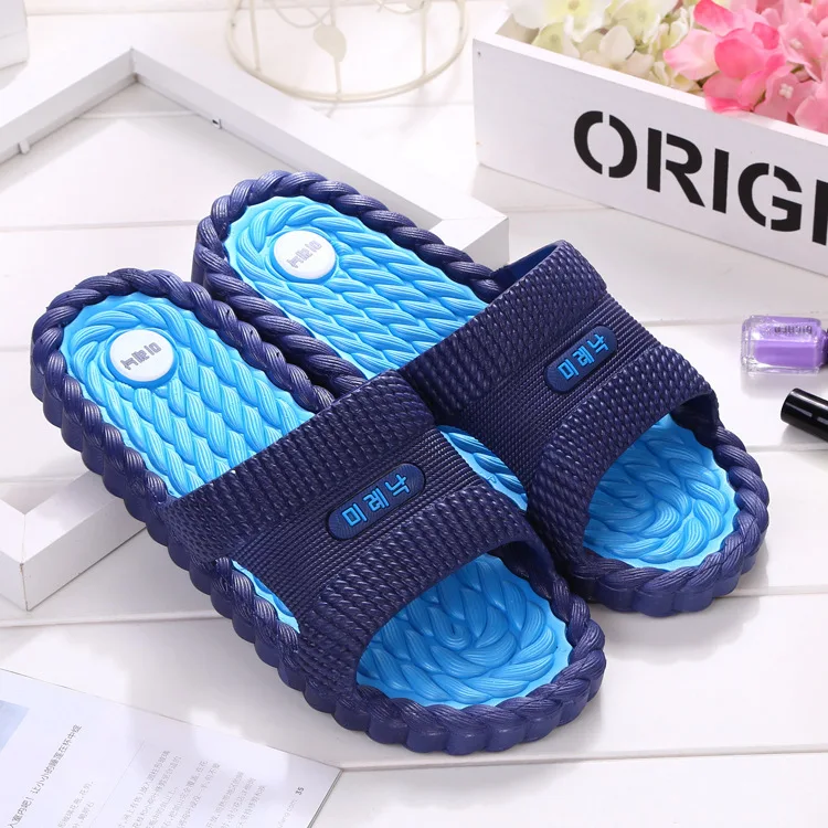 Korean Style Summer Slipper Tide Home Indoor Bath Non-Slip Bathroom Slippers Men Beach Flip Flops Slipper for Men Indoor Shoes