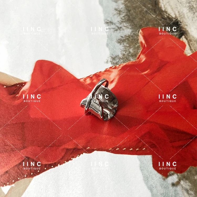 

Customized Iinc Buyer Shop Spot Atelierso Glossy Eardrop Frame Little Finger Ring Women's Sterling Silver Open Small Finger Ring