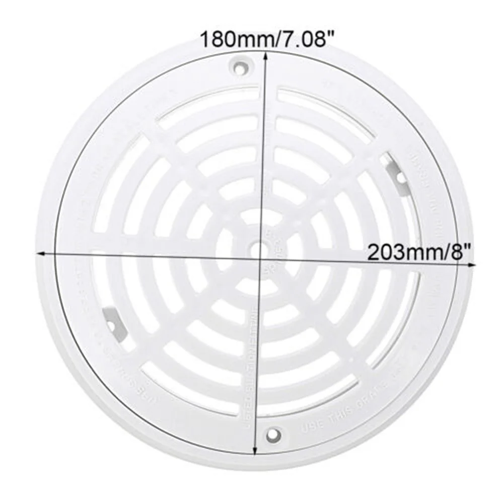 

1pc Main Drain Cover With Screws 8 Inch Replacement White Universal Round Swimming Pool Main Drain Cover