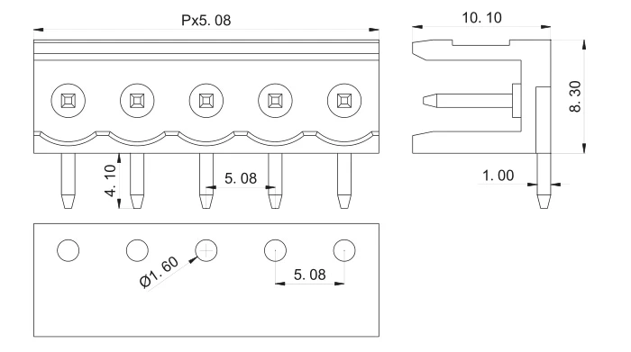 HT508R 5,08 2P~ 12P разъем PCB вставной клеммный блок 5,08 мм 2PIN~ 12PIN Феникс контакт DEGSON KEFA янниу