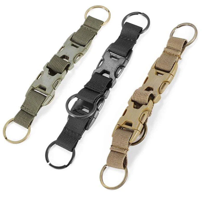 

Airsoft Accessories Outdoor Sports Tactical Molle Keychain Webbing Carabiner Strap Holder Hook For Camping Climbing
