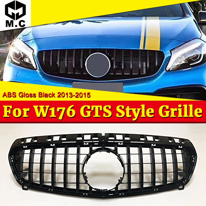 Для merceesmb W176 Спортивная решетка гриль GT R СТИЛЬ ABS черный без знака A класс A180 A200 A250