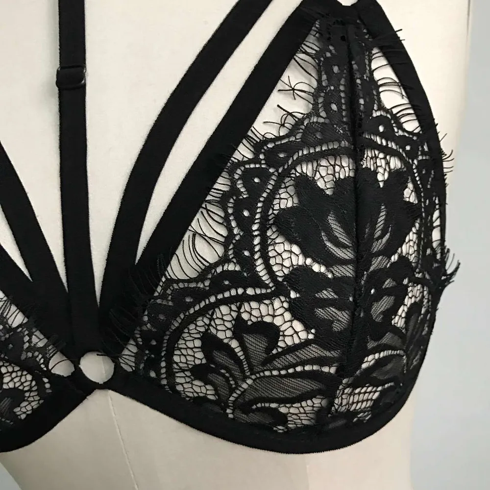

Erotic Floral Lace Bandage Bra Sexy Lingerie Women Sexy Babydoll Transparent Sexy Underwear
