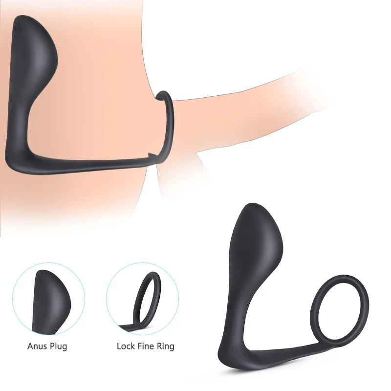 Анальная пробка Slilcone для мужчин кольцо увеличения эякуляции анальная с кольцом