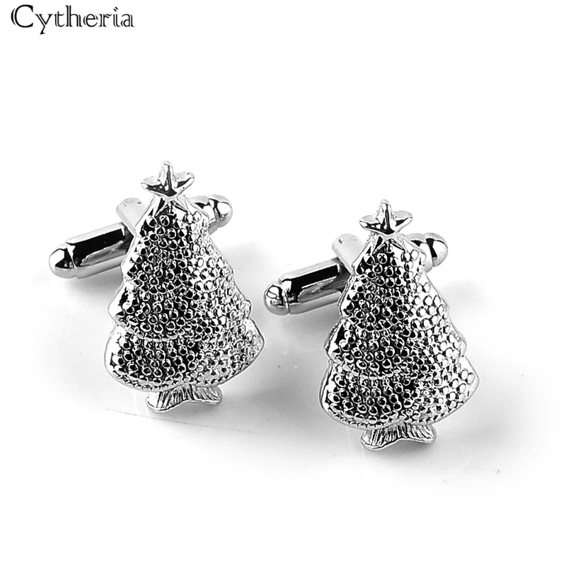 Запонки в виде рождественской елки для мужчин зеркальные запонки дизайн из