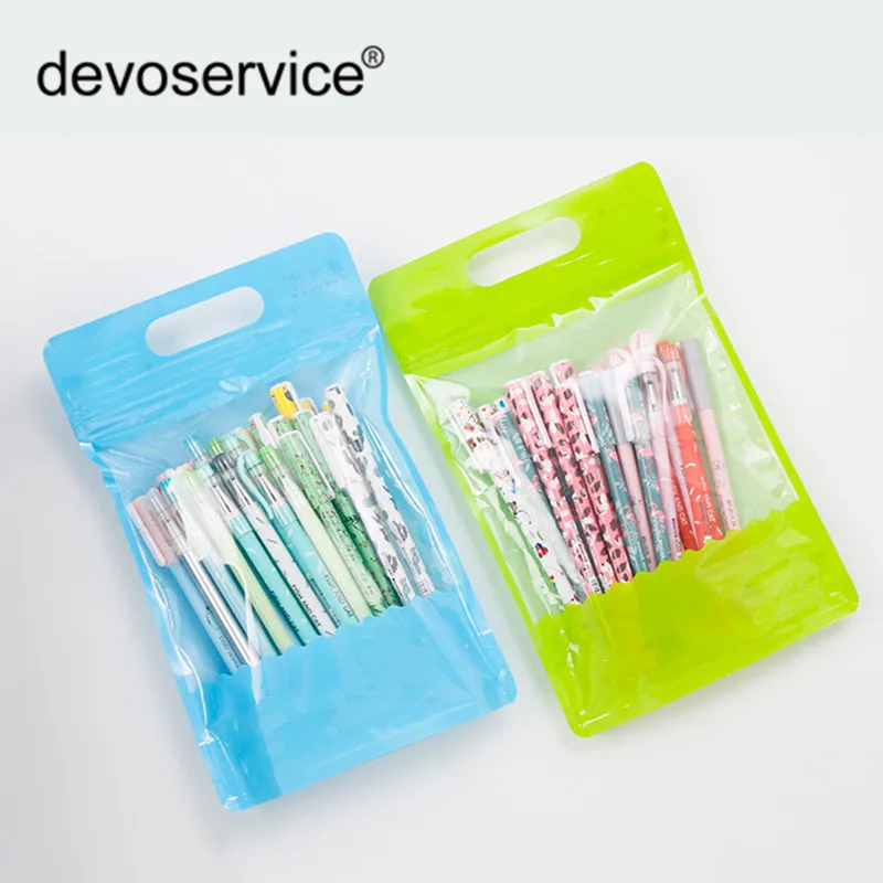 20pcs/pack Erasable Gel Pens Kawaii Student Stationery 0.35mm Needle Tip Black Ink Neutral Pen for School Supplies | Канцтовары для