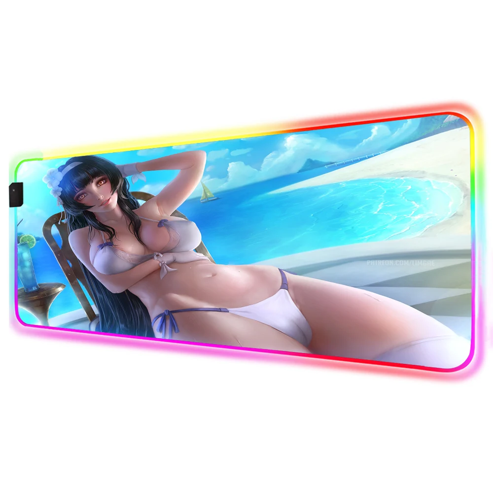 

Коврик для мыши с большой грудью и светодиодсветодиодный подсветкой, аксессуары для геймеров, размер XXL