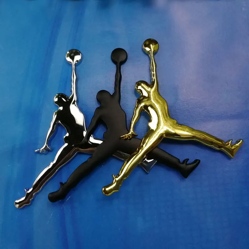 Air jordan Nike Air Jordan AJ логотип 3D металлическая боковая этикетка черно-белая с рисунком трапеции Автомобильная Наклейка декоративная наклейка