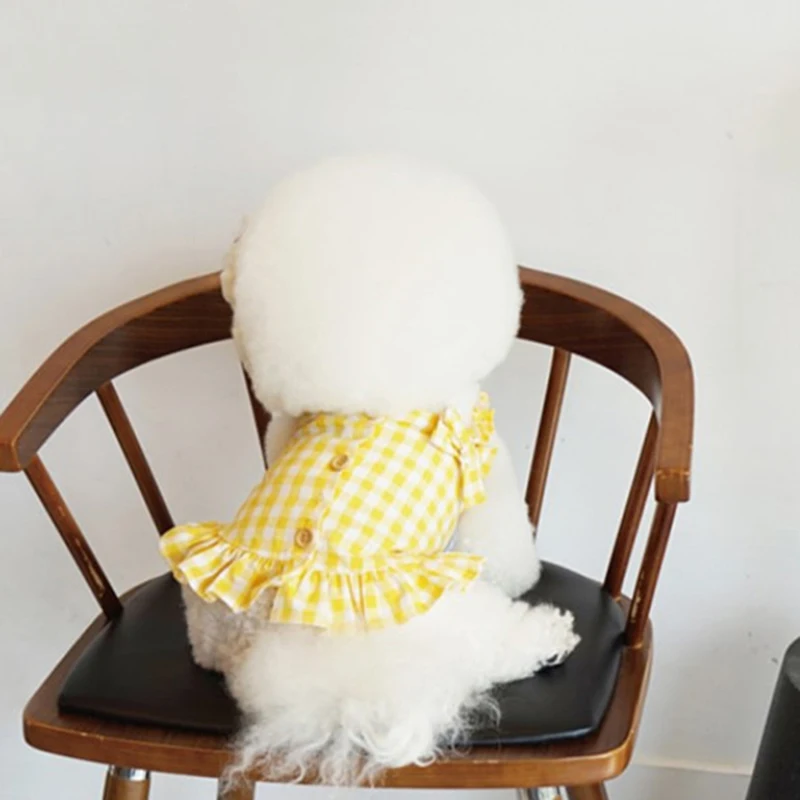 Yellow Skirt for Dogs Poodle Dress Summer Clothes Puppy Breathable Sun Protection Clothing Pets Fashion Pet Products |