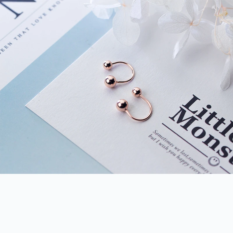 Женские серьги-гвоздики из серебра 100% пробы цвета розового золота | Украшения и