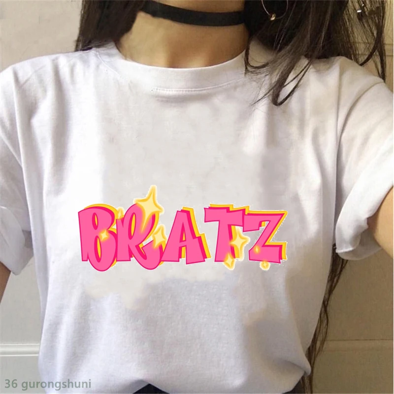 

Novelty design women t-shirt cute jade y2k bratz print camiseta mujer t shirt kawaii aesthetic tops summer Harajuku femme tshirt