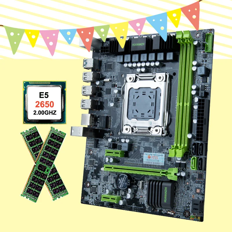 Online HUANANZHI X79-6M LGA2011 Motherboard Mit Xeon CPU E5 2650 Große Marke RAM 32G(2*16G) REG ECC HALLO-SPEED NGFF/NVME M.2 SSD Slots