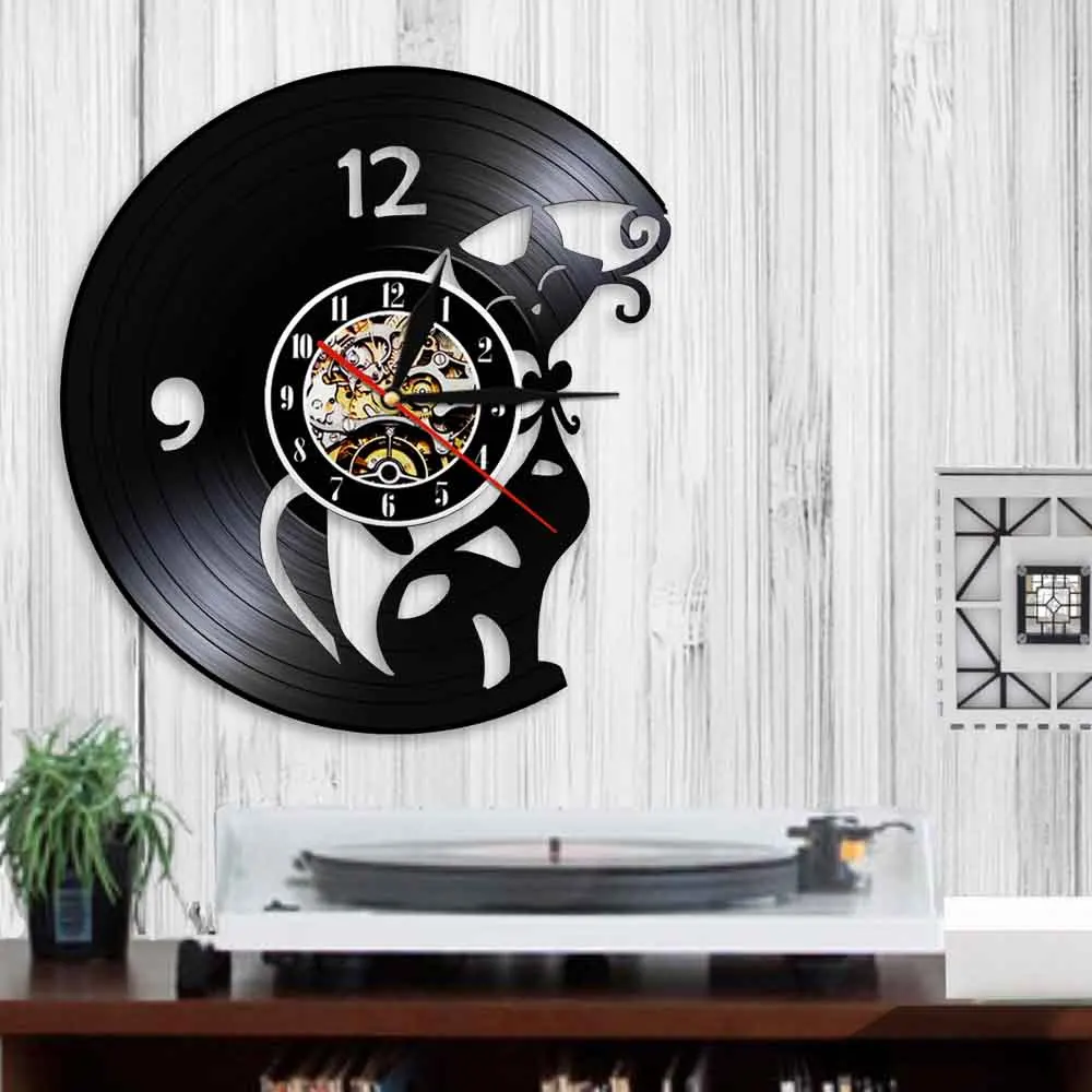 Часы настенные виниловые с 3d-изображением кошки персональные украшения для