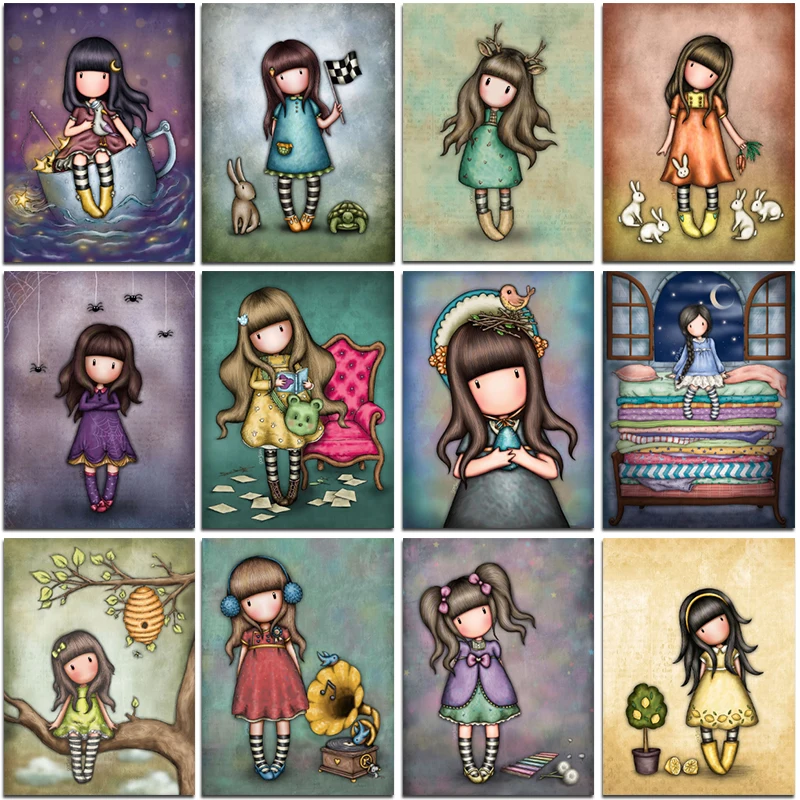 

Diamond Painting Kit Cartoon Girl Paint Princess Picture 5D DIY Embroidery Mosaic Cross Stitch Gift Wall Stickers Home Decor