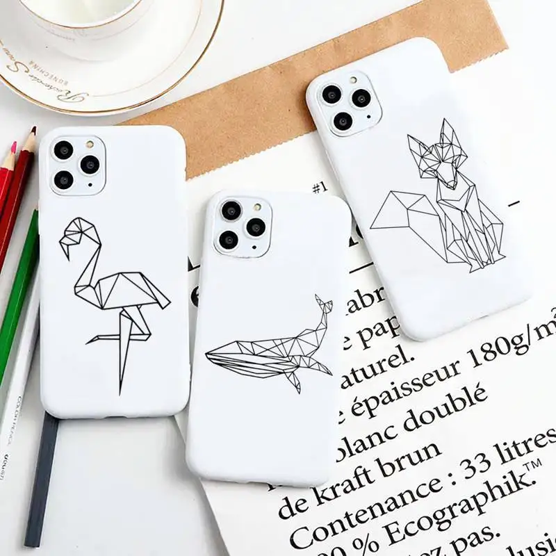 

lines animal Elephant Elk crane Phone Case Candy Color for iPhone 6 7 8 11 12 13 s mini pro X XS XR MAX Plus