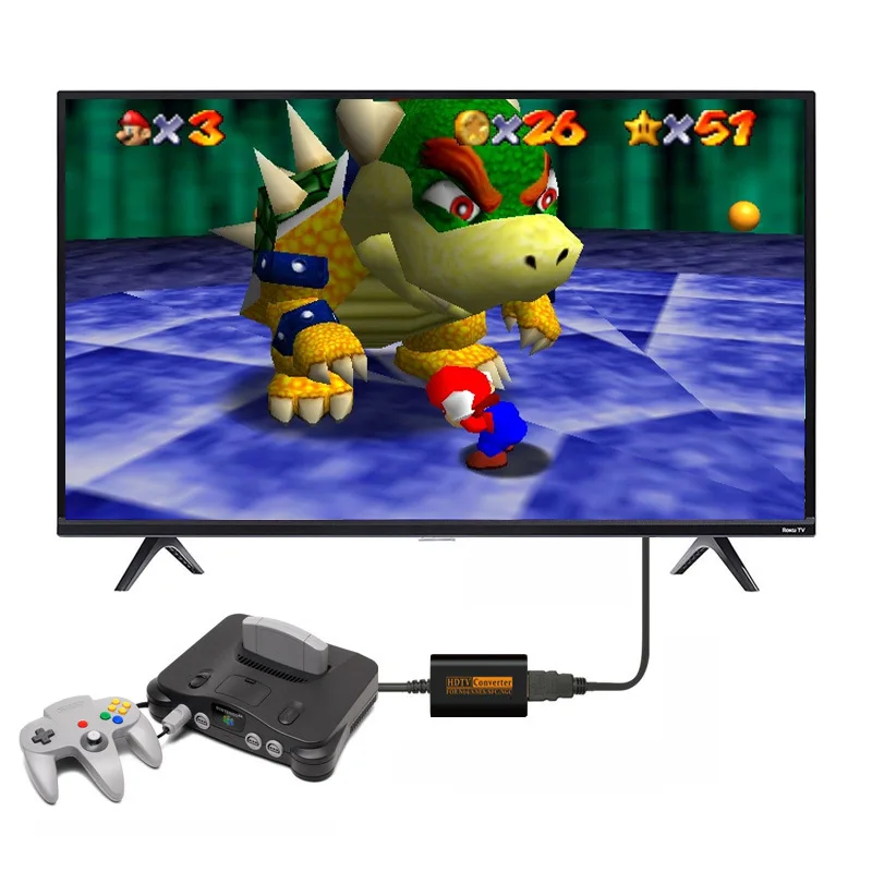 

HDMI-compatible Switch Converter for N64 SNES NGC SFC to HDTV Video Scart Cable Splitter for N64 Game Console Switch Conversion