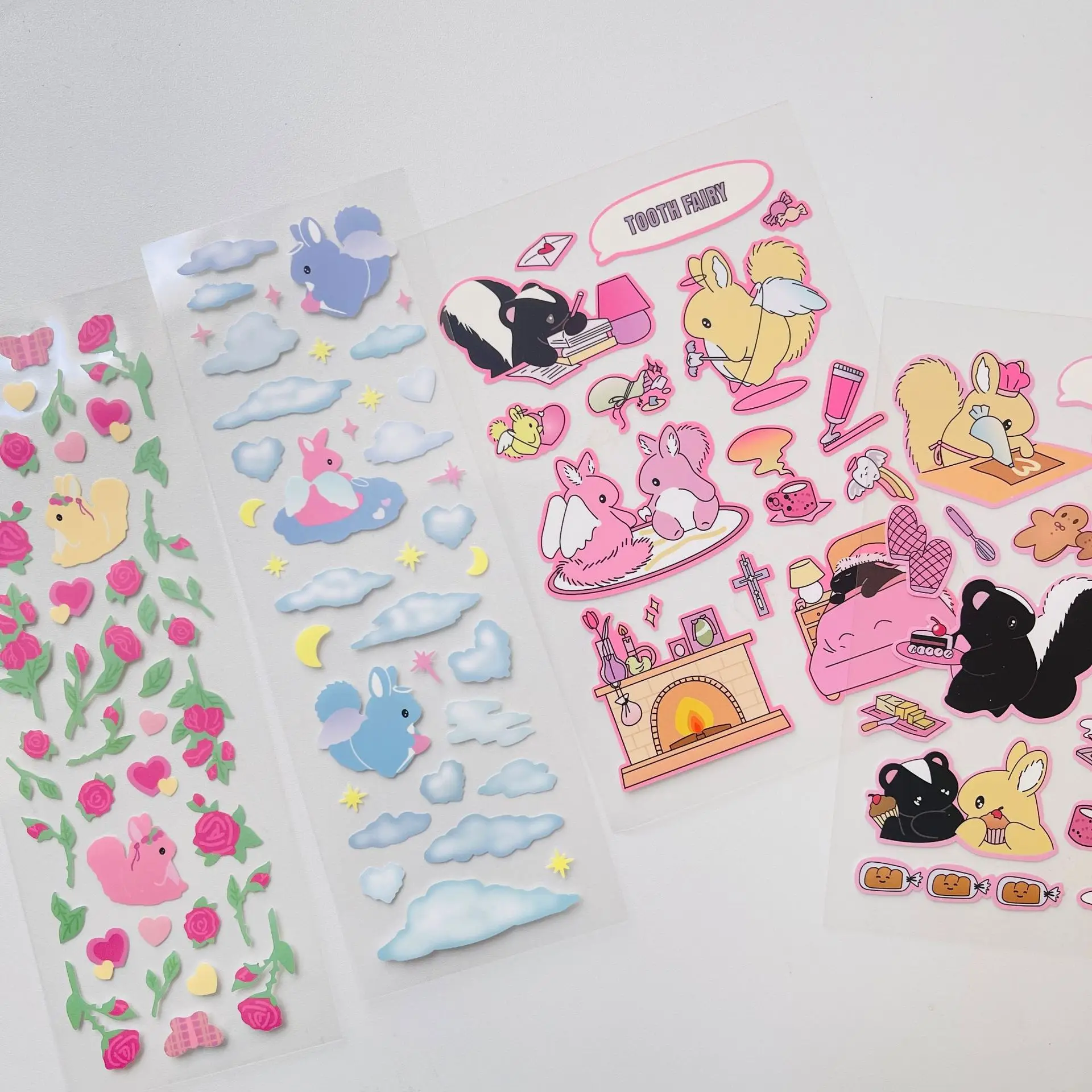 

Cute Korea Cloud Flower Bunny Sticker DIY Scrapbooking Journal Collage Phone Diary Album Happy Plan Gift Decoration