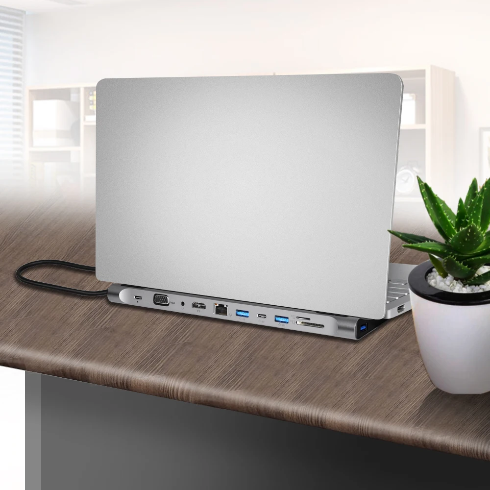 

C HUB to 3.0 USB HDMI 4K RJ45 USB HUB For MacBook Pro Accessories USB Splitter Multi 11 Ports Type C HUB USB-C HUB