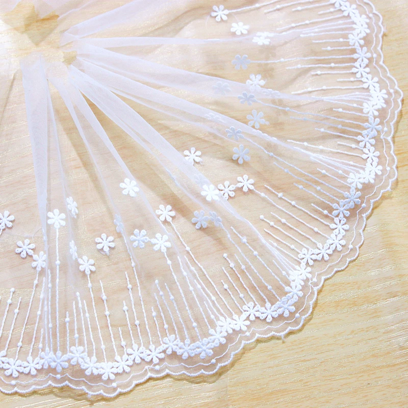 Ширина 18 см занавеска из молочного шелка с вышивкой из бисера метеоритный душ маленькая Цветочная сетка Свадебные марлевые кружевные аксессуары