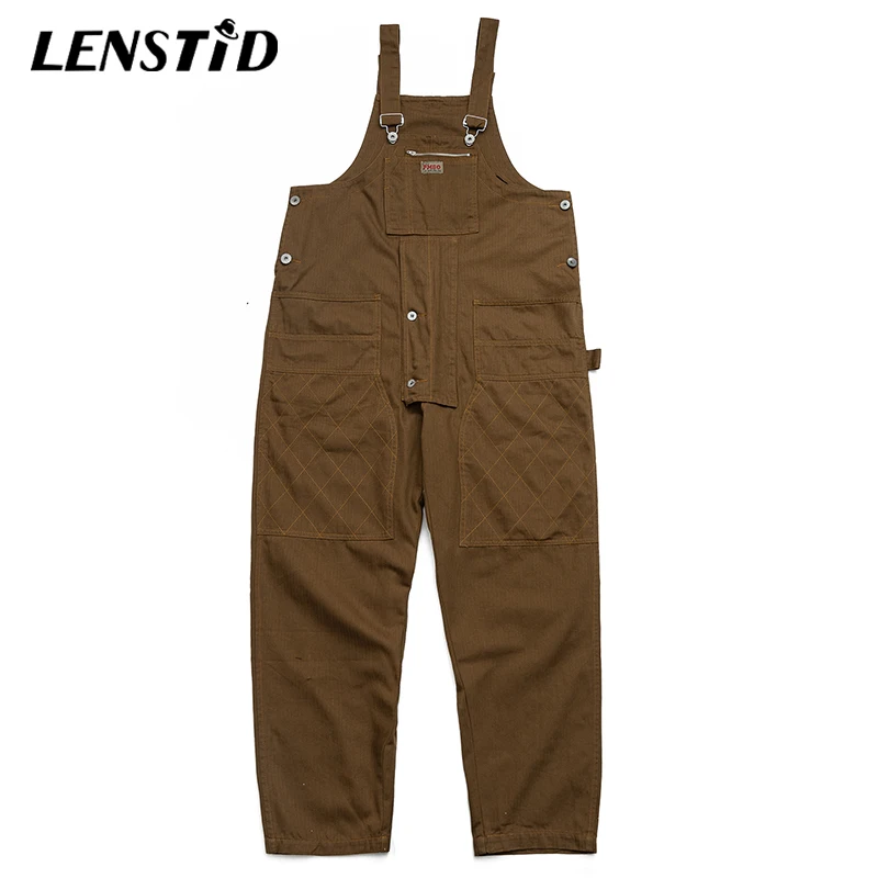 Комбинезон LENSTID мужской в стиле хип хоп однотонный винтажный Ромпер Харадзюку