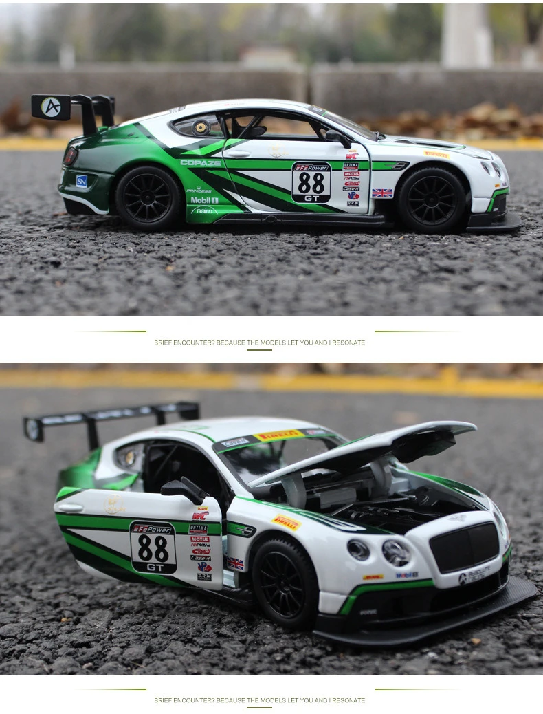 Bburago 1:24 Bentley Континентальный GT3 трек версия трансформер сплав модель автомобиля Моделирование Украшение автомобиля коллекция Подарочная игрушка