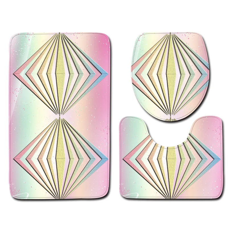 Zeegle Toilet Set Seat Cover Absorbent Pedestal Foot Rug Anti-slip Bathroom Doormat Shower Mat 3pcs Bath | Дом и сад