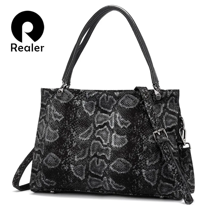 Женская сумка тоут из натуральной кожи с принтом| |