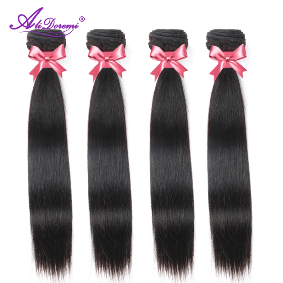 Alidoremi бразильские прямые волосы 100% человеческие волнистые натуральные черные