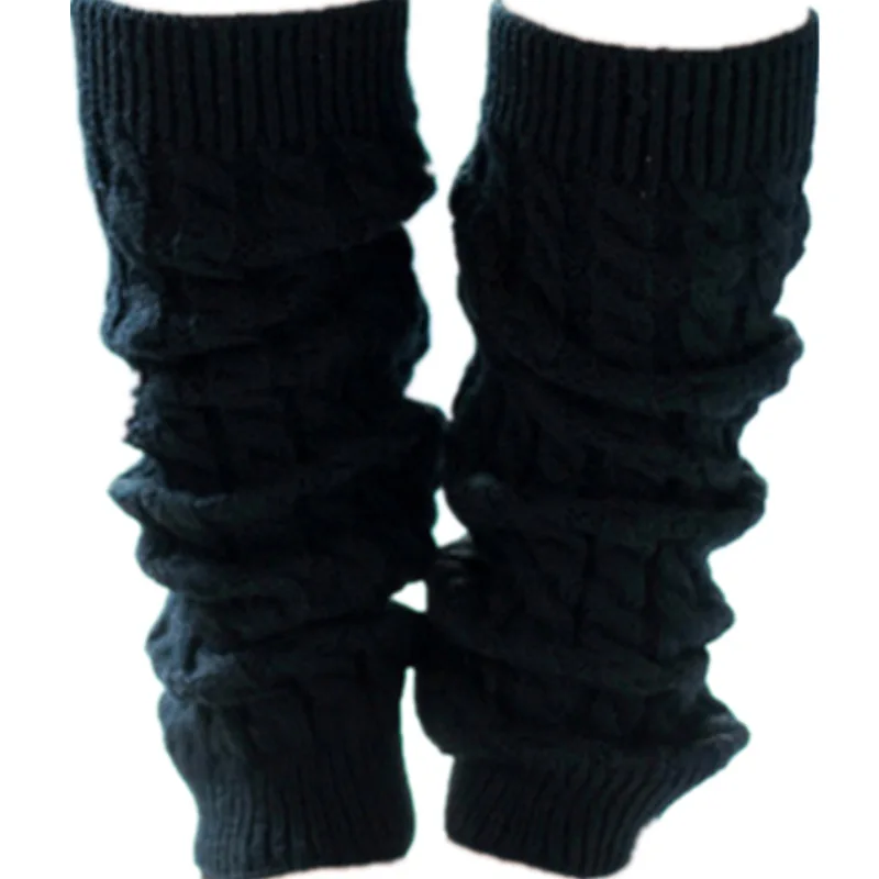 

RANMO 42CM Fashion Women Winter Warm Leg Warmers Knitted Socks Girls Leg Warmer Socks Female Long Protective Knee Long Wool Sock