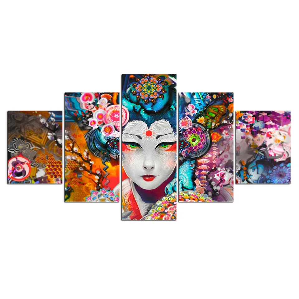 

Canvas Painting Pictures Home Decoration 5 Piece Japanese Actress Modern Flower Printed Poster For Living Room Hot Sale Wall Art