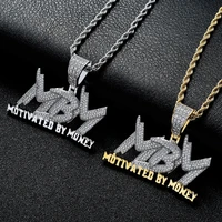 iced out letters mbm pendant new arrival aaa zircon gold silver color mens charms necklace fashion hip hop jewelry gifts