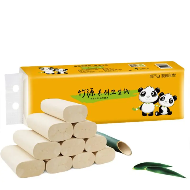 

12 Rolls Bamboo Pulp Toilet Paper Towels 4-Ply Thicken Biodegradable Bath Tissue
