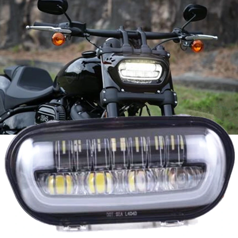 Передняя фара для мотоцикла Fat Bob светодиодная дальнего и ближнего света белая