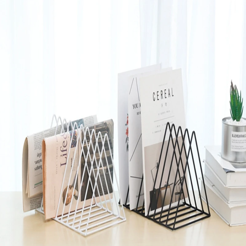 Металлическая настольная книжная полка для хранения файлов стойка журналов
