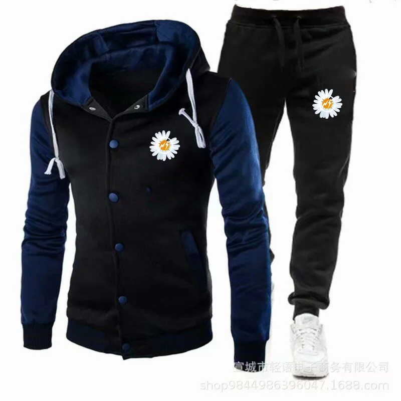 

Brand Men Tracksuit 2 Pieces Men's autumn Jacket Casual Zipper Jackets+Pants Sweatshirt Sports Suit Men Sets ClothingS-3XL