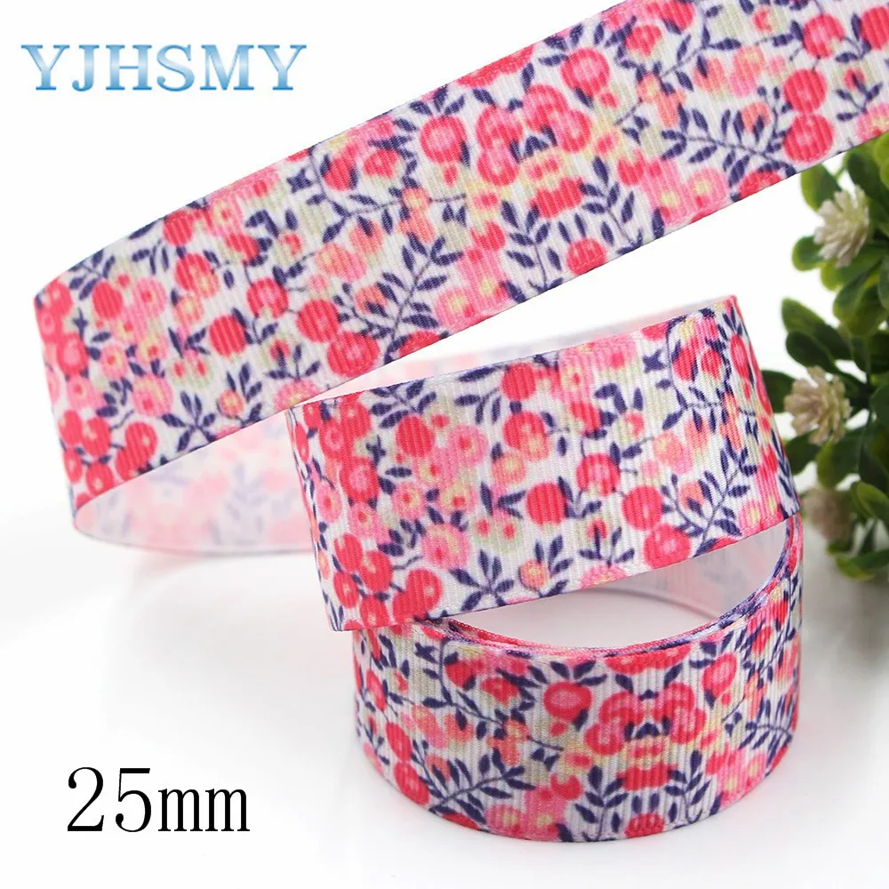 YJHSMY I-191214-2762 25 мм 10 ярдов весенние цветы термопечать grosgrain ленты сделай сам