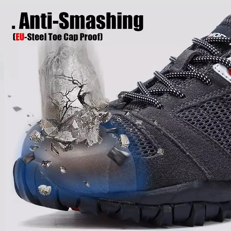 Мужские рабочие и защитные ботинки со стальными носками Нескользящие дышащие с