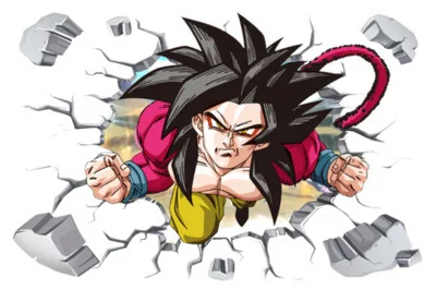 B523 -90x60 Наклейка s Виниловая Наклейка Декор Dragon Ball Z Гоку мультфильм 3D дети аниме разбиться настенное украшение для комнаты мальчик девочка стена - Цвет: B523 -90x60