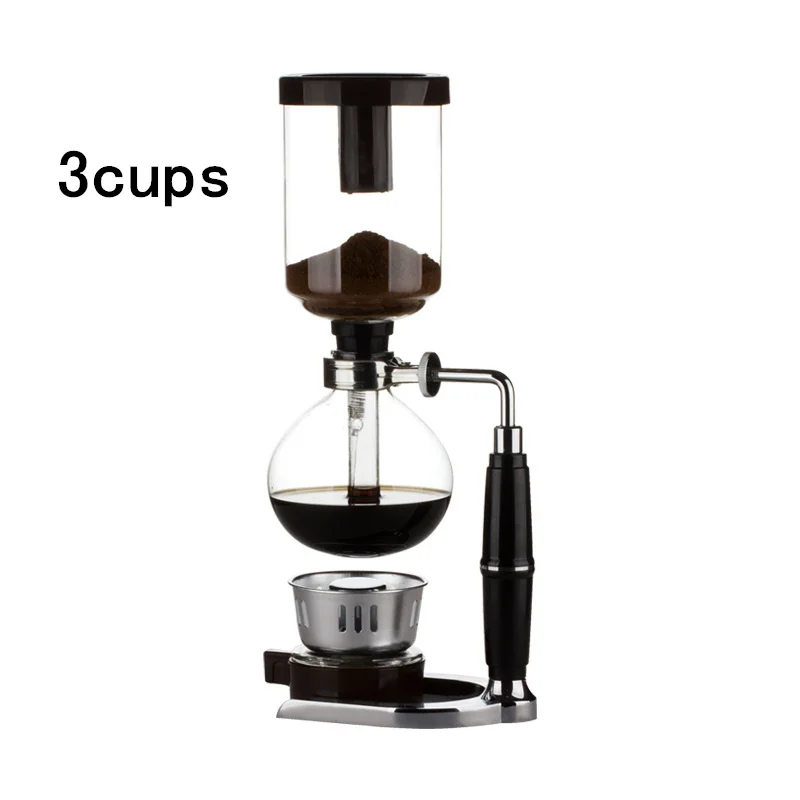 3cup Домашний стиль, сифон, Кофеварка, чайник, сифон, вакуумная кофеварка, стеклянная кофейная машина, фильтр, 3 чашки, 5 чашек - Цвет: 3cup
