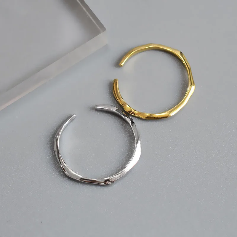 

Silvology 925 Sterling Silver Thin Line Tail Ring Elegant Minimalist Collocation Open Rings for Women Irregular Simple Jewelry