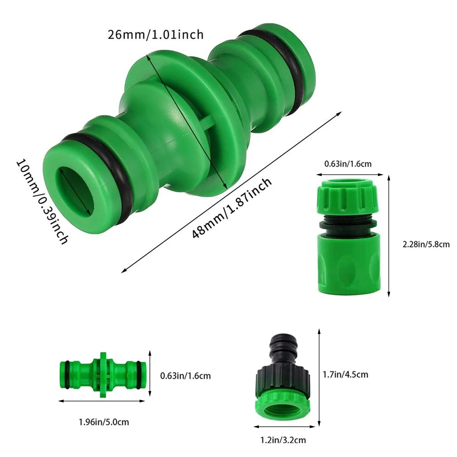 

Garden Watering Hose ABS Quick Connector 1/2 End Double Male Hose Coupling Joint Adapter Extender Set For Hose Pipe Tube