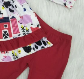 Осень и зима готов к отправке Детские Популярные забавные красные леггинсы с