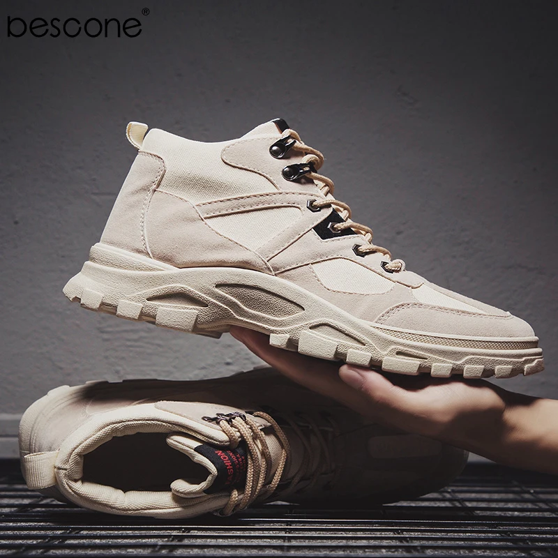 BESCONE/уличные ботильоны Martin на шнуровке Повседневный светильник Тканевые