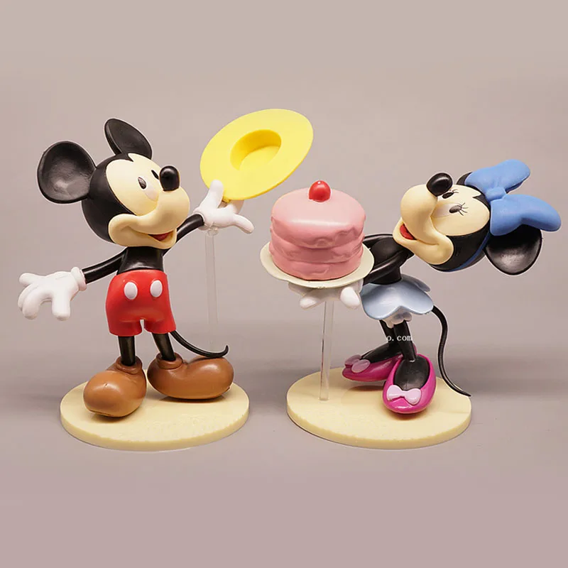

Disney Cartoon Hatted Mickey Doll Minnie Mouse Model with Cake Kids Birthday Gifts Table Decoration