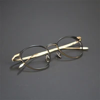japanese prescription hand made round titanium eyeglasses ultralight men glasses frame myopia women gafas spectacles oculos de