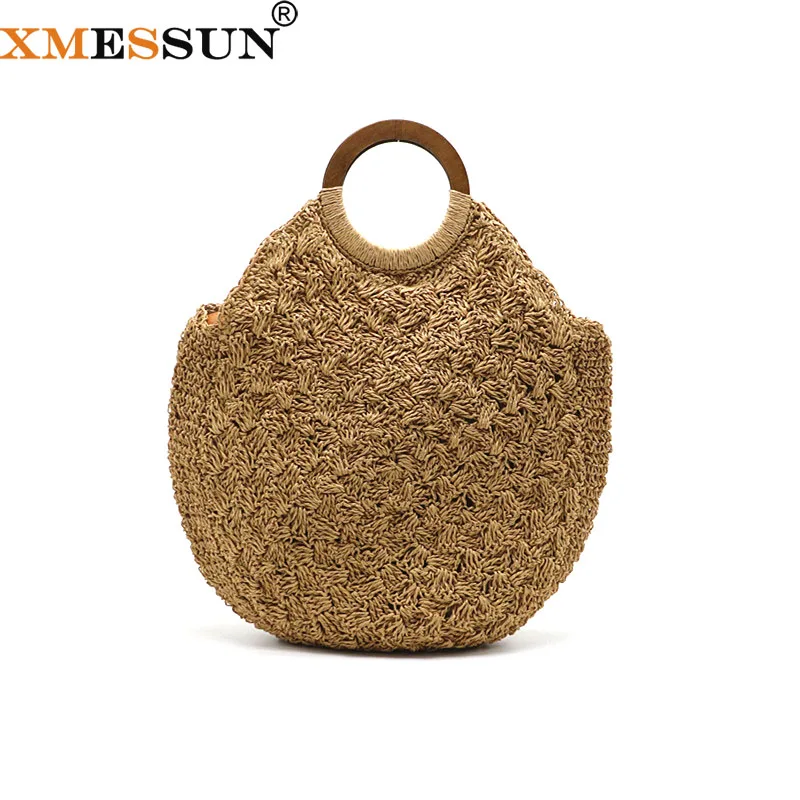 XMESSUN для женщин отдыха соломенный мешок 2021 новинка моды летнего сезона кольцо с
