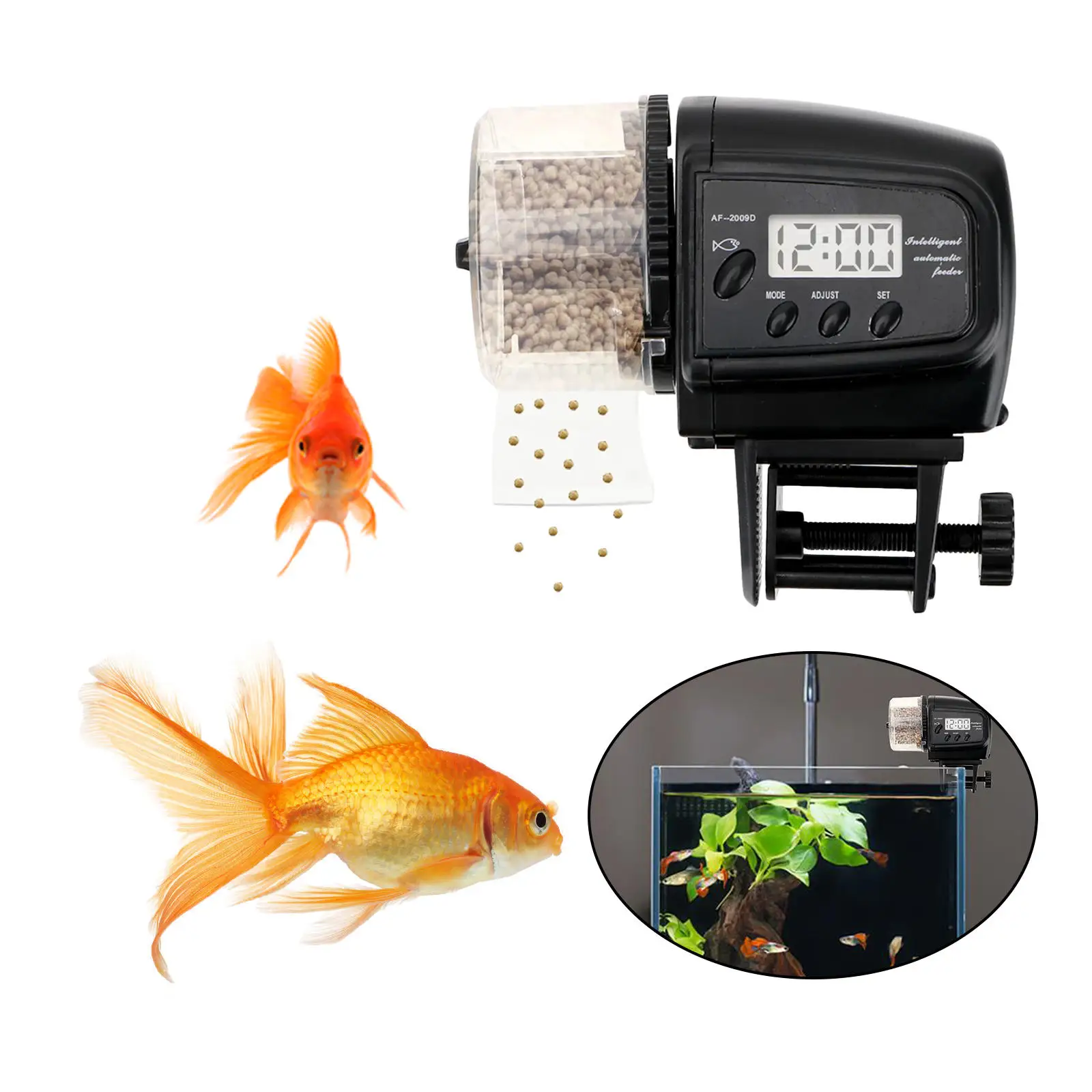 Автоматическая кормушка для рыб на батарейках семейная розетка праздничный