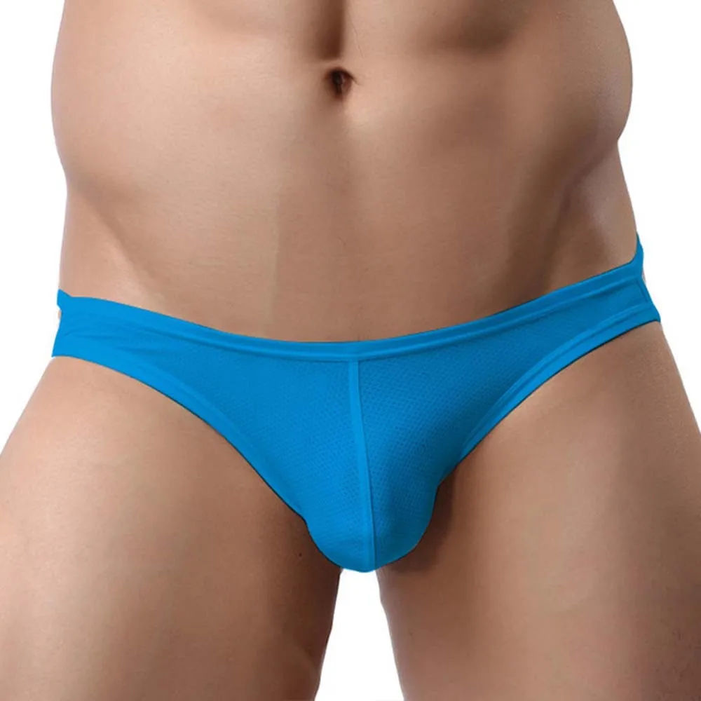 

Buttocks Hollow Thong Mens Mesh Jackstrap Open File T-Back Briefs Sexy Bandage U-Convex Panty Solid Color Breathable Underwear